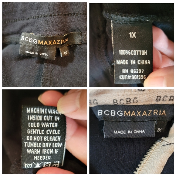 BCBG Maxazria Y2K Black Cream Track Suit Hoody Set Sz 1X Pocket Athleisure Cozy - Picture 11 of 12